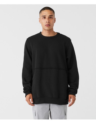 B-3743-Sweat-shirt col rond unisex à bords francs